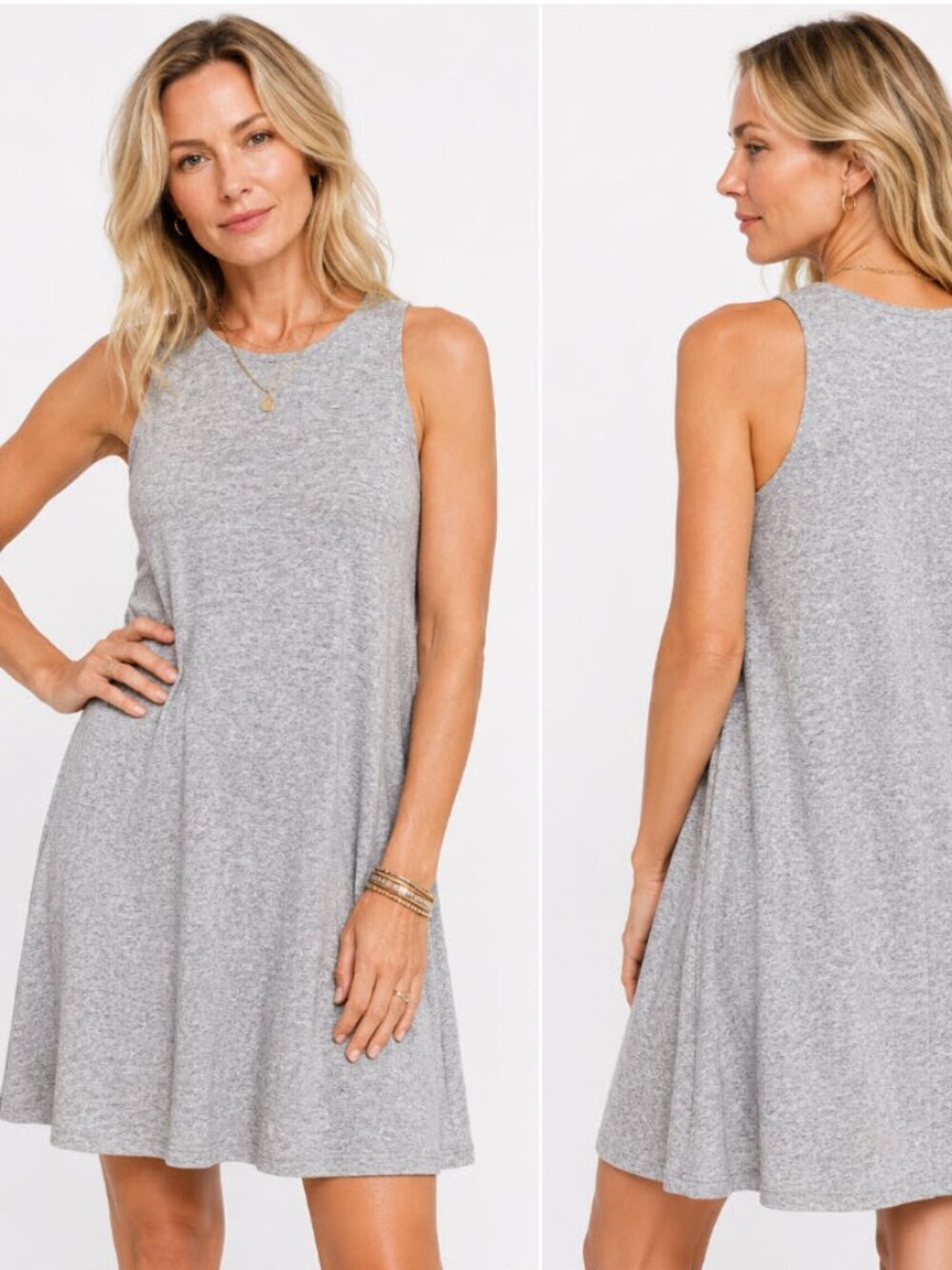 ARITZIA Grey Summer Dress Rosa Swing Small Medium fit